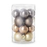 Box met kerstballen - bruin - ø2.5 cm - set van 16